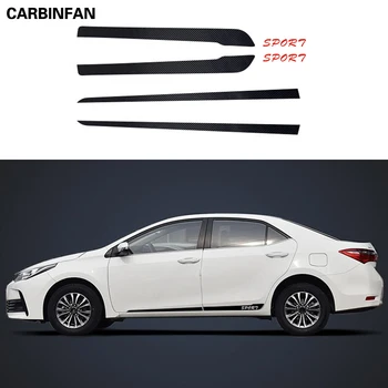 

Accessories Car Styling Carbon Fiber Decal Car Side Skirt Sticker Automobiles 4pcs/set For Toyota Corolla 2014 - 2018