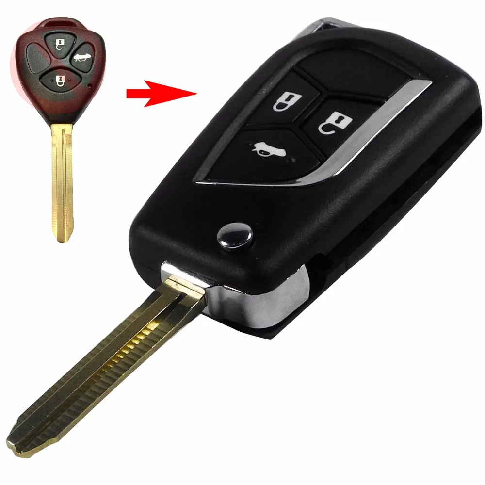 Bilchave 3 кнопки обновленный флип дистанционного ключа чехол для Toyota Crown Corolla Camry Corolla Prado ключ оболочки