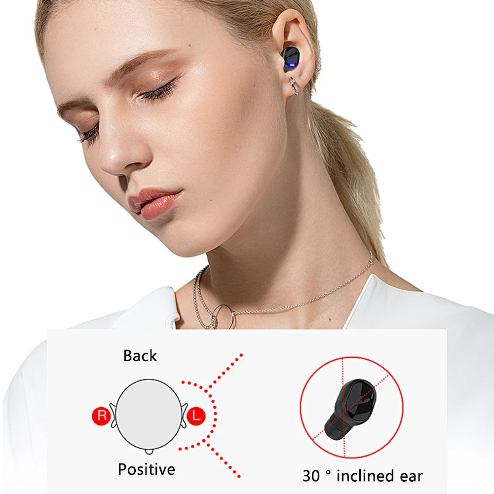 Эргономичный ABS Мини Bluetooth наушники микрофон спортивный водонепроницаемый цифровой дисплей беспроводной стерео портативный автоматический Сопряжение