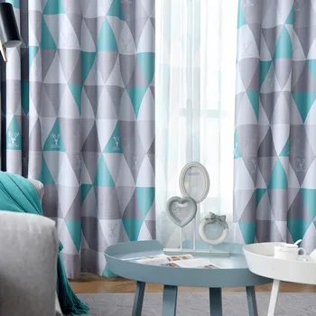 

Geometry Window Curtains For Bedroom Living Room Tulle Plaid Curtains In The Living Room Soft Modern Home Decoration For Home