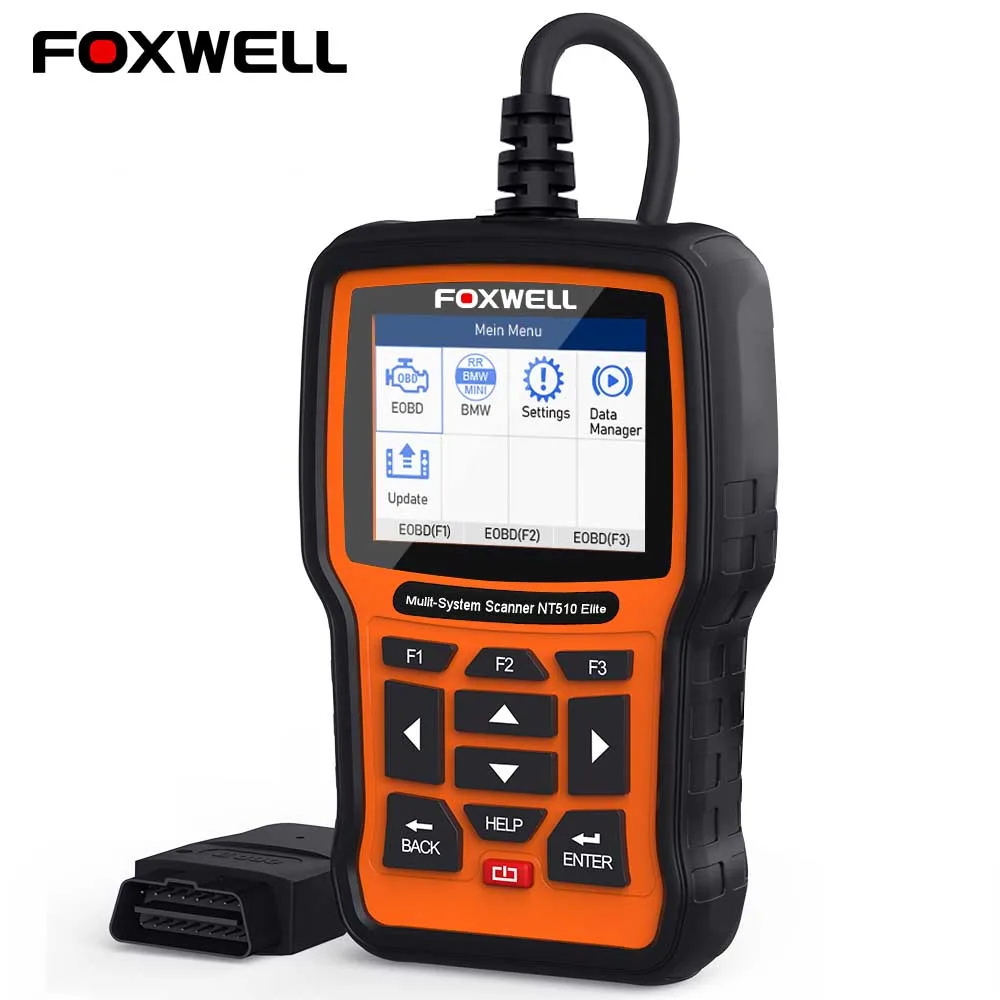 Foxwell NT510 Elite Automotivo Scanner OBD2 Engine Code Reader Oil SRS ABS Reset Free Update OBD 2 Auto Diagnostic Tools | Автомобили и
