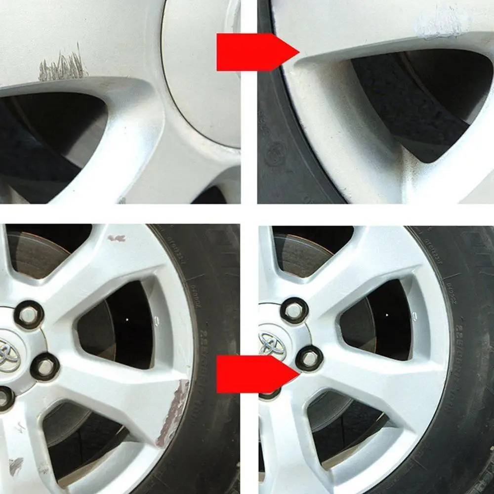 Wheel scratch repair kit Aluminum Alloy Wheel Hub Renovation Paint Brush Wheel Hub Spray Paint Silver Automobile Scratch Repair Pen