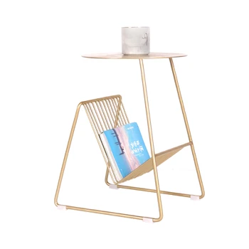 

Nordic red small tea table, modern simple living room sofa, a few corners of the bed, a table with a small round table