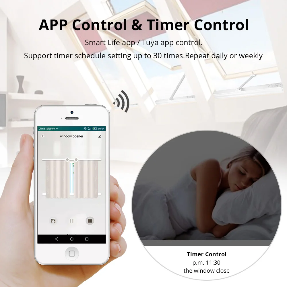 Intellithings WiFi Electric Window Opener Motorized Chain Window Controller Home Automation Work with Tuya Alexa Google Home