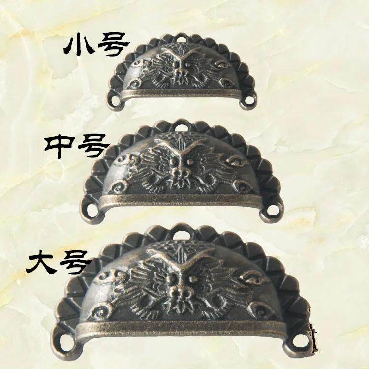 

4PCS Retro Chinese Dragon Kitchen Drawer Cabinet Door Handle And Furniture Knobs Handware Cupboard Antique Shell Pull Handles