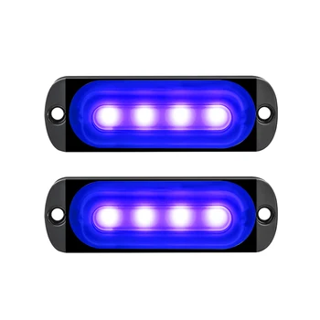 

10PCS Urgent Light 12W 4LED Blue Truck Motorcycle Fog Lamp Anti-collision