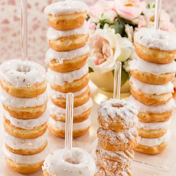 

Acrylic Donut Stands Clear Bagels Holder Doughnut Dessert Stand Table for Wedding Birthday Party Treat Display Corner Decoration