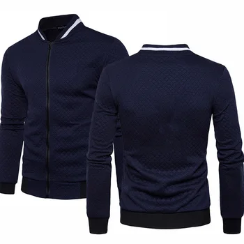 

Spring Autumn Men's baseball jacket Solid color High Quality Cotton Fashion casual Men's baseball jacket Sweatshirts H