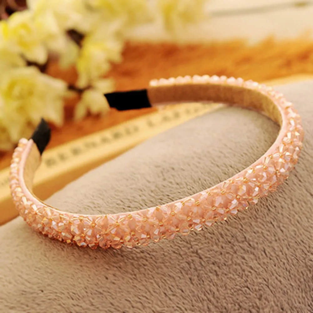 Корейские женские полностью жемчужные повязки для волос, роскошные Кристальные повязки ручной работы, аксессуары украшения для волос, свадебные повязки для волос