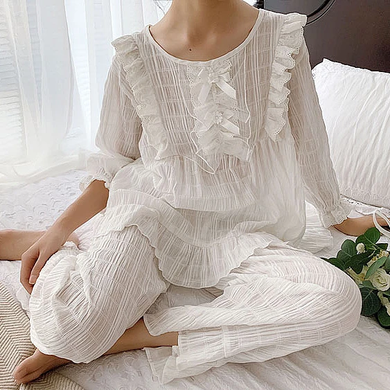 Cotton lace pyjamas Outlet