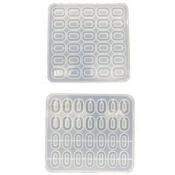 

2 Pcs Rectangle Round DIY Crystal Epoxy Bracelet Mold Handmade Pendant Making Silicone Mold, 17.8X18.2Cm & 16.8X14.9Cm