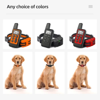 Waterproof Dog Training Collar Pet 500m Remote Control Rechargeable Shock sound Vibration Anti-Bark for All Size dog 6