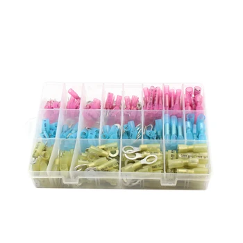 

250PCS Heat Shrink Wire Connectors Electrical Crimp Terminals Marine Case DIY Kit