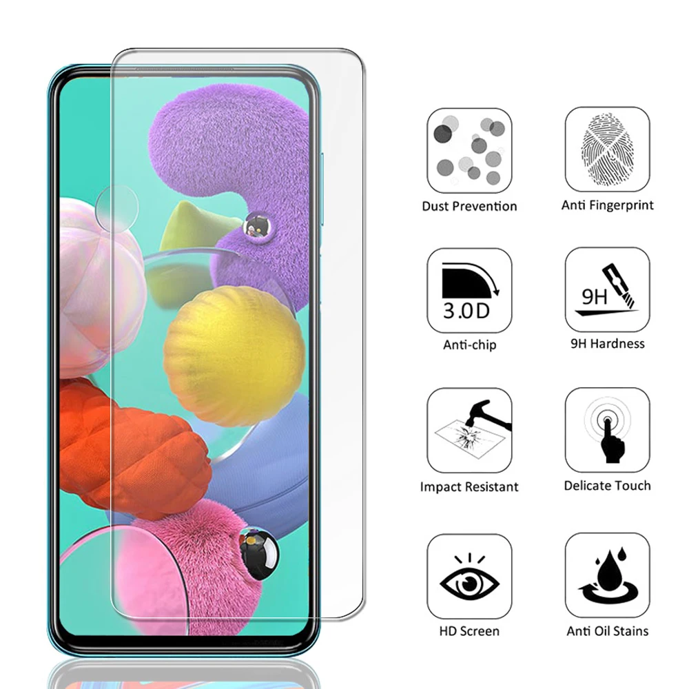 Для Samsung Galaxy A01 A11 A21 A31 A41 A50 A51 A60 A71 A80 A91 закаленное стекло для защиты экрана телефона