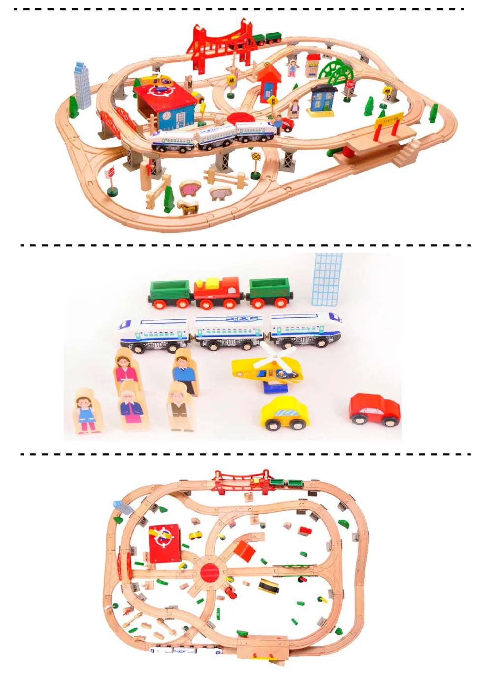 Mookids креативные игрушки детские развивающие игрушки дети любят очень 130 деревянная дорожка может быть совместима с электрическим маленьким поездом набор