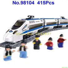 98104 415pcs technic на батарейках Электрический высокоскоростной поезд строительный блок игрушка