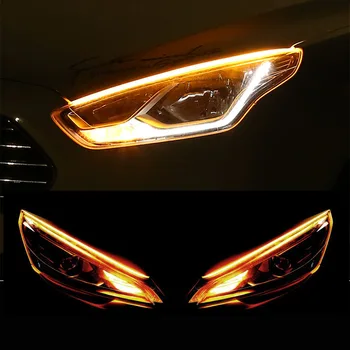 

2x Ultrafine DRL LED Daytime Running Lights Auto Flowing Turn Signal Guide Strip for BMW all series 1 2 3 4 5 6 7 X E F-series