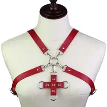 Нагрудный ремень, кожаный ремень, крест, панк, сексуальный бюстгалтер на лямках, женский ремень, для тела, бандаж, фестивальный Рейв, готический, ремни на плечо размера плюс