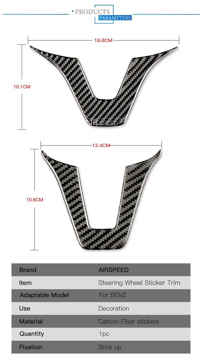 AIRSPEED для Mercedes Benz W204 W205 W211 W203 GLA GLC наклейка аксессуары из углеродного волокна внутренняя отделка автомобиля рулевое колесо наклейка