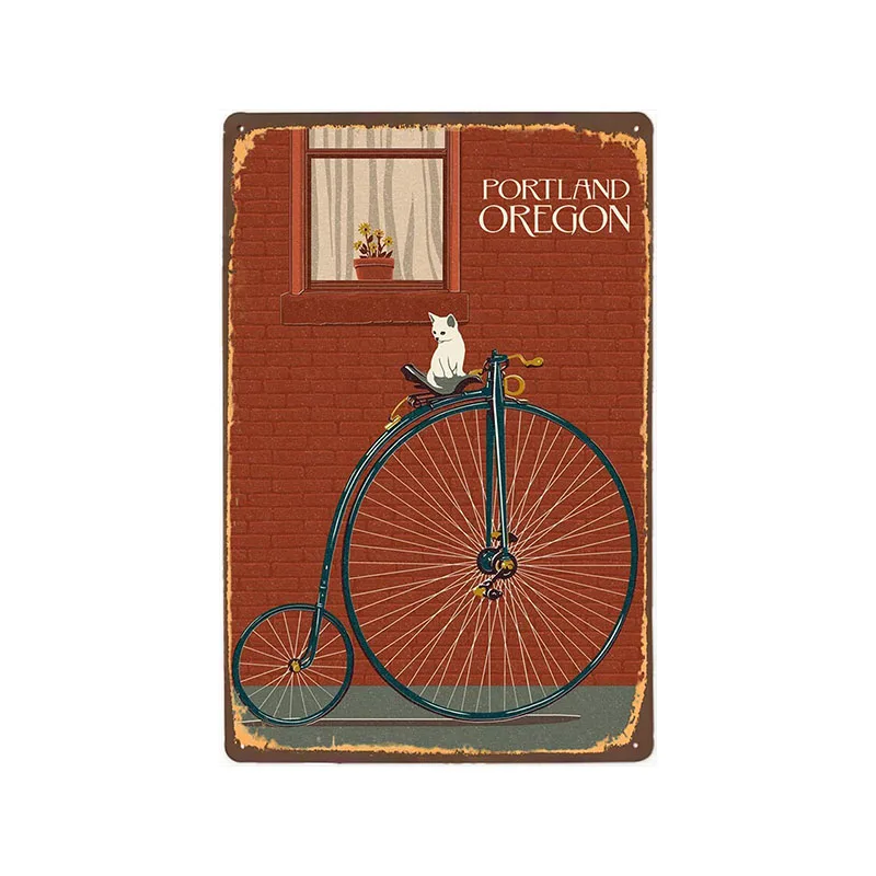 Plaque vintage en métal pour magasin de vélo, 20,3 x 30,5 cm