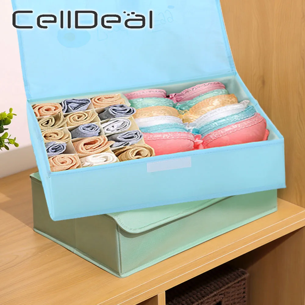 11/16 Grid Unterwäsche Lagerung Box Klapp Hause Schublade Organizer Multifunktions Bh Schals Socken Closet Multi-größe Lagerung Veranstalter