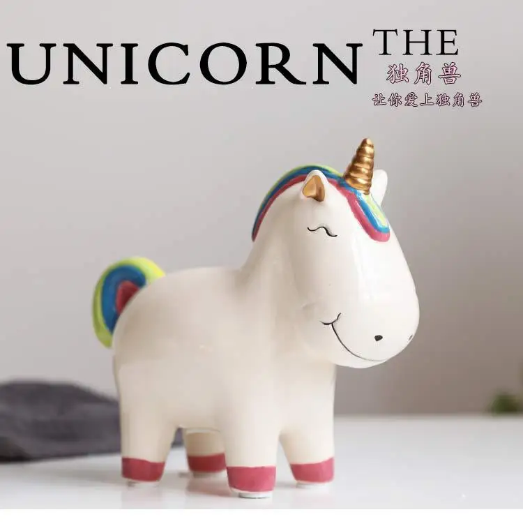 Details about   1Pc Cartoon Unicorn Saving Pot Ceramic Piggy Bank Creative Money Pot Home Decor 
