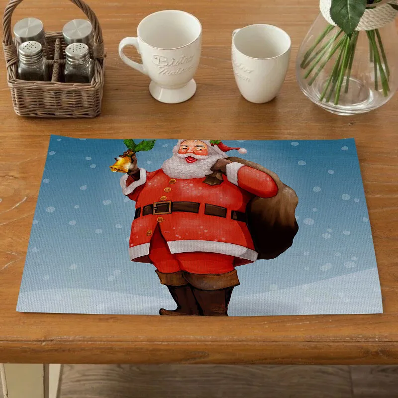 

TTLIFE Christmas Style Dining Table Placemat Tableware Durable Drink Coasters Bowl Cup Mat Kitchen Accessories for Party