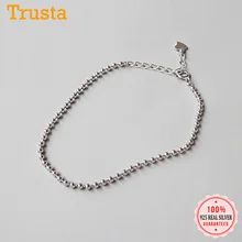 Trustdavis модный подлинный 925 стерлингового серебра минималистичный 2 мм ширина бусины браслет цепочка для женщин Свадебные украшения подарок DS2278