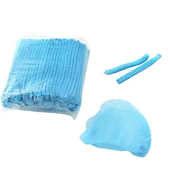 

100PCS Disposable Hat Disposable Anti-fall Protection Non-woven Double Rib Bar Cap Hospitals Protective Head Case Cover #4