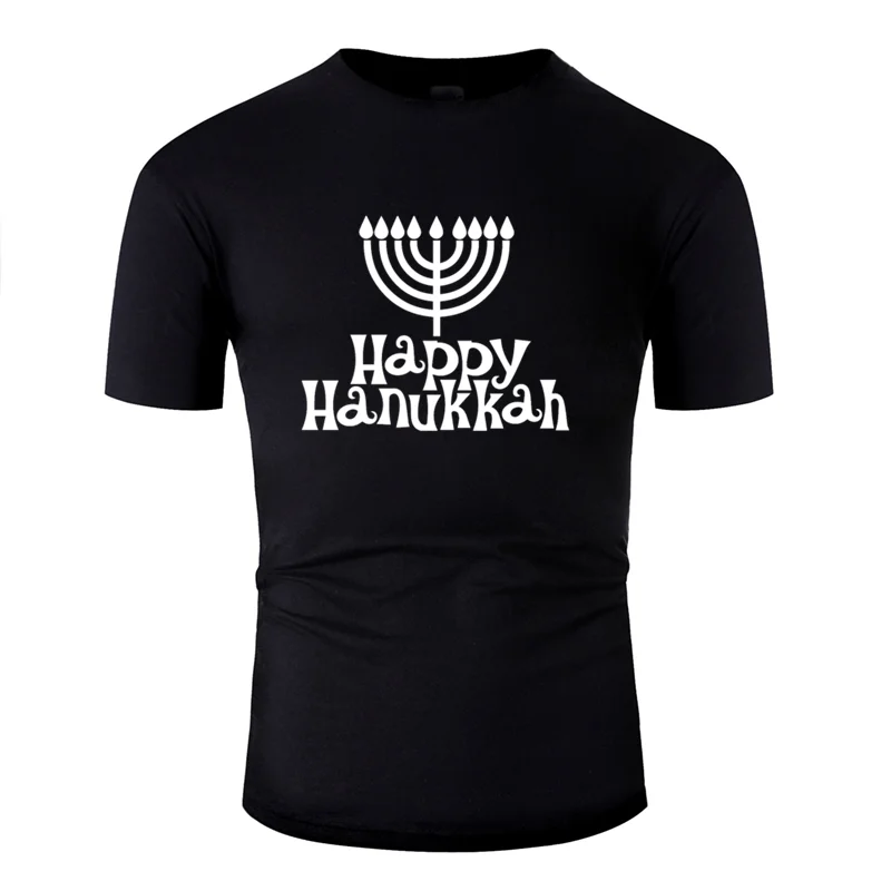 Дышащая футболка с надписью happy hanukkah jeus Винтажная летняя мужская футболка с коротким рукавом размера плюс 3xl 4xl 5xl топ в стиле хип-хоп