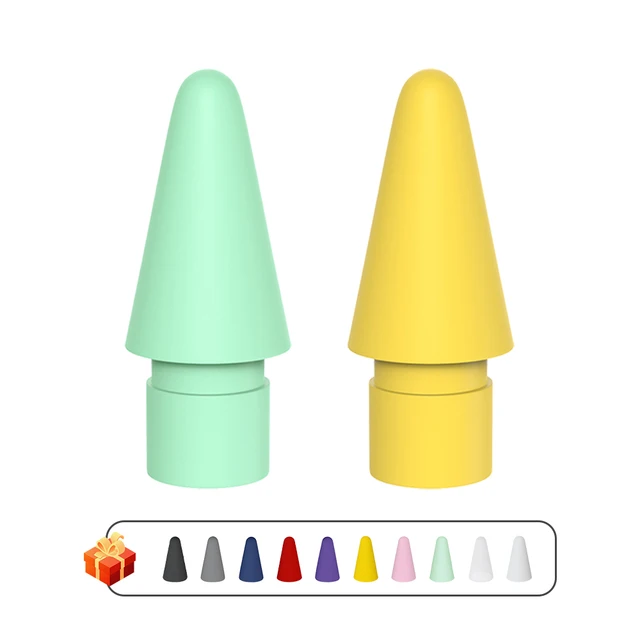 For Apple Pencil Tip Spare Nib Replacement Tip For Apple Pencil 1st 2nd Generation For Punta Apple Pencil 2nd Nib Stylus Pen Tip 2Pcs - Yellow Cyan