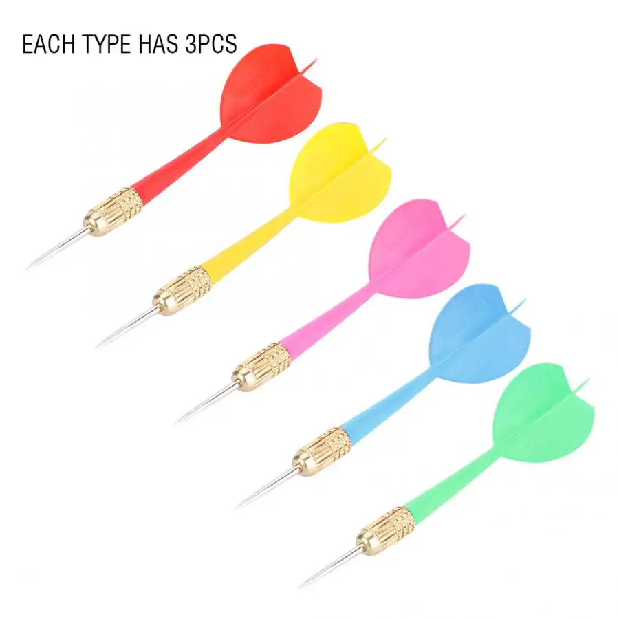 15PCS/Set Needle Tip Barrel Colourful Dart Red+Yellow+Green+Purple+Blue Dart Set