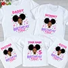 Birthday Girls T Shirt Family Matching Clothes Birthday Shirt Gift Black Princess Shirt Custom Name Kids Clothing Party Outfits 1