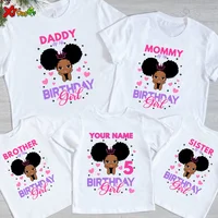 Birthday Girls T Shirt Family Matching Clothes Birthday Shirt Gift Black Princess Shirt Custom Name Kids Clothing Party Outfits 1