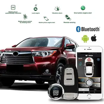 

Universal Car PKE keyless Entry Engine Start Alarm System Push Button Remote Starter Smart Car Start Button System