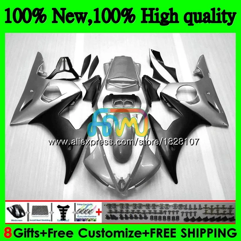 Средства ухода за кожей для YAMAHA YZF R6 S R6S 06-09 YZFR6S 06 07 08 09 52BS. 114 YZF600 YZF-600 YZF-R6S 2006 2007 2008 2009 Обтекатели Блестящая серебряная - Цвет: No. 1