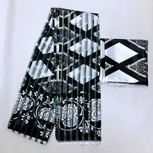 4+ 2 ярдов шелковые принты ткань Анкара атласный воск высокое качество африканские ткани для вечерние платья M01