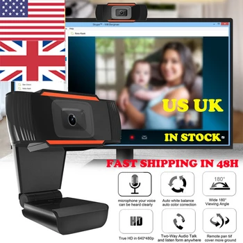 

US UK Fast Ship Webcam 30 Degrees Rotatable 1080p USB Camera Video Computer Laptop Recording Web Camera With Microphone For PC