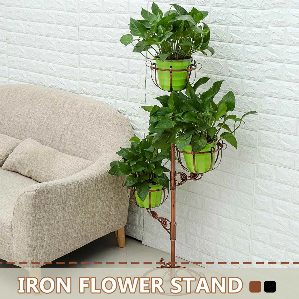 

3 Tiers Metal Flower Pot Holder Rack Plant Display Shelf Succulent Shelf Flower Stand Tray Home Balcony Garden Decoration