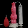 FAAK New Ejaculation Dildo Hellfire Color Animal Dog Knot Squirt Penis Suction Cup Syringe Pneumatic Ball Anal Sex Toys Shop 1