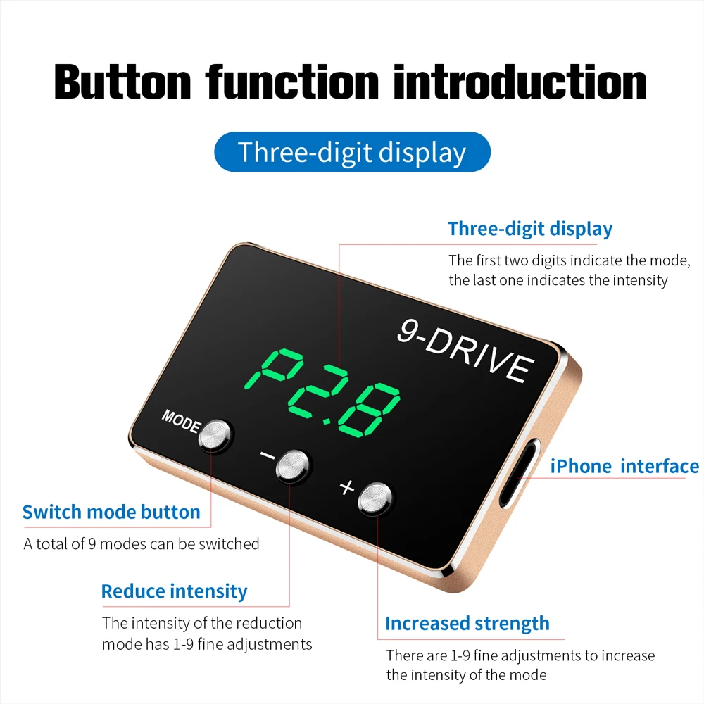 9 Mode Electronic Throttle Controller Accelerator 861 Windbooster Suitable FORD F150 F250 MUSTANG Landrover MAZDA BT50 Jaguar XE throttle controller