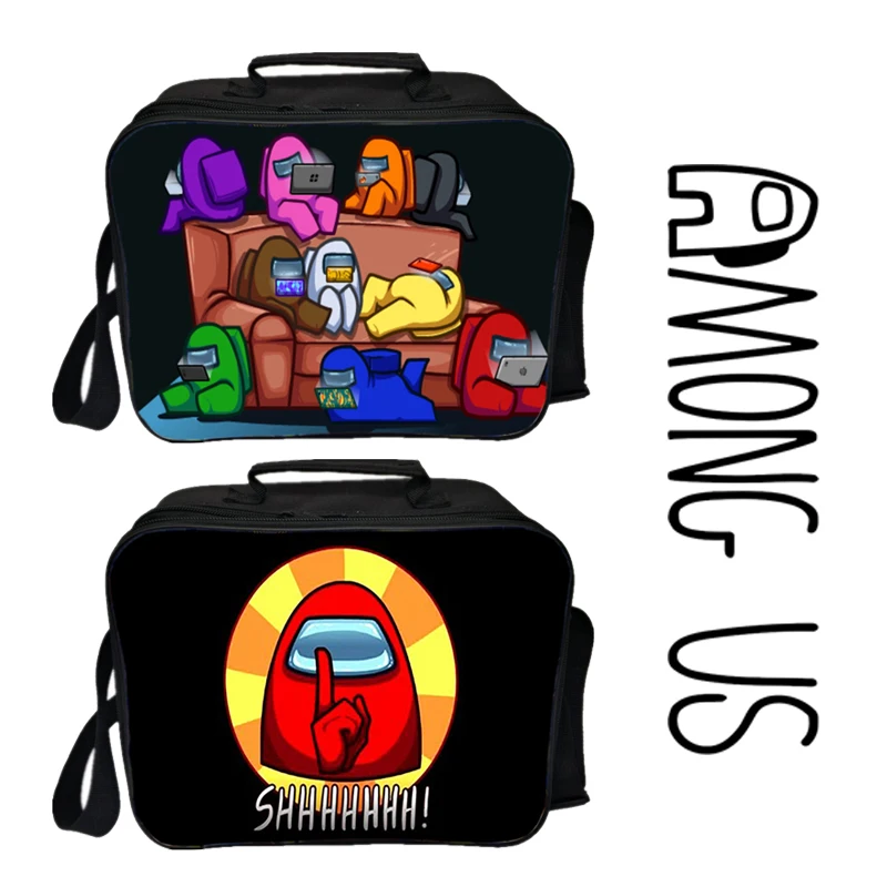 

2020 Among Us Pattern Student Lunch Bag Hot Game Child Shoulder Bag Girls Portable Insulated Office Boys Lunch Box Picnic Bags