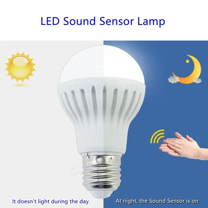 Led 전구 5W 7W 9W 12W 15W 사운드 센서 조명 AC220V 240V 계단 복도 야간 조명 Led 램프에 대 한 자동 스마트 LED 사운드 조명, 2 개