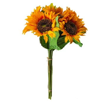 

10Pcs/Set Artificial Sunflower Silk Flower Fake Sunflower Plant Bouquet for Wedding Home Party Decoration
