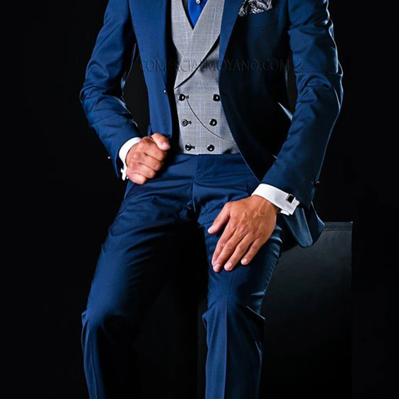 3 Piece Men Suits for Wedding Tuxedo Notched Lapel Male Jacket with Pants Vest New Fashion Clothes