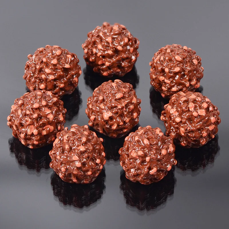 10Pcs Simulation Chocolate Ball Flatback Resin Cabochon Fake Food Resin Cabochons DIY Scrapbooking Phone Case Decorative Craft 