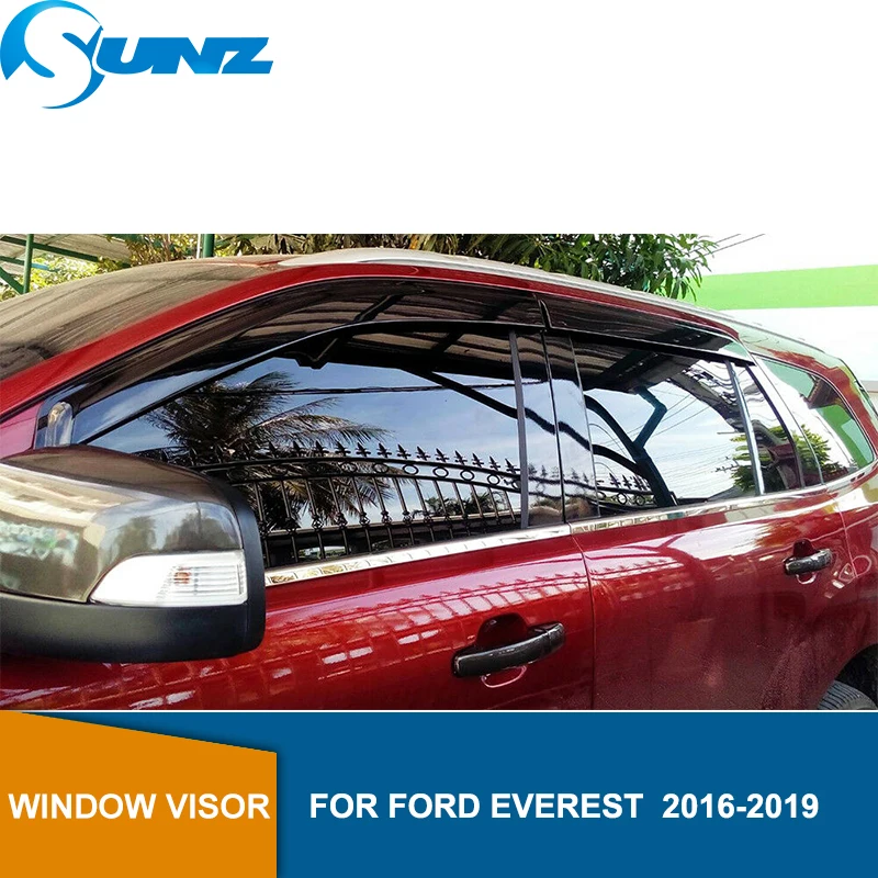 Дымовые боковые оконные дефлекторы, защита от дождя для FORD EVEREST, козырек от солнца, навесы, защитные ограждения, аксессуары SUNZ