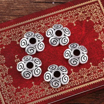 

Jewelry Findings Vintage Five-petal Beaded Torus Alloy DIY Seperate Loose Beads For Jewelry Making Bracelet Necklace Accessories