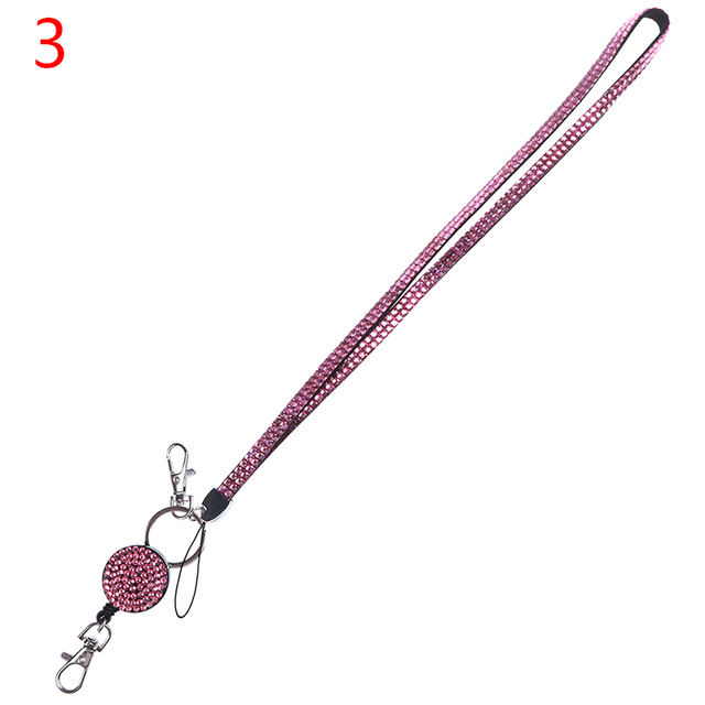 Pc Lanyard Crystal Rhinestone Mobile Phone Neck Strap Key Holder Rhinestone Lanyard Badge Reel