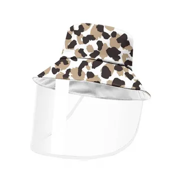 

Multi-function Protective Cap Leopard Print Bucket Hat Anti-spitting Anti-fog Windproof Face Cover Cap Gorro Pescador Chapeu